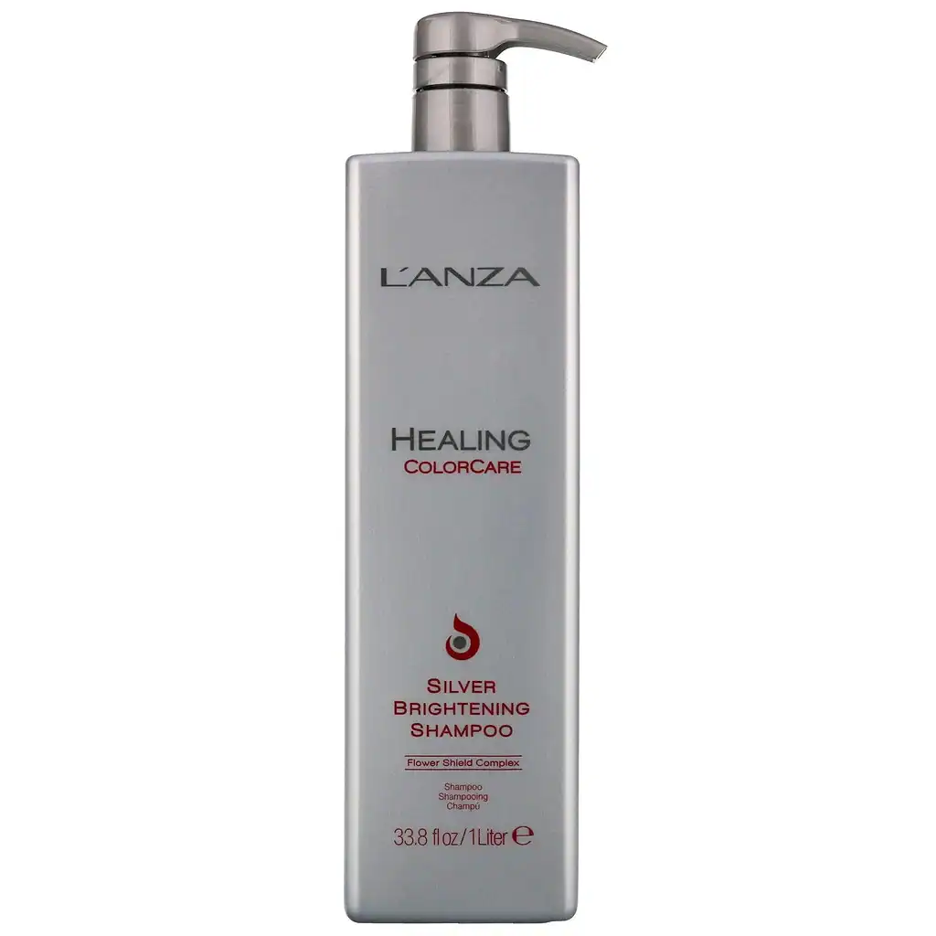 Shampoo réparateur pour cheveux colorés, 1L, Silver Brightening, L'anza Healing Colorcare.