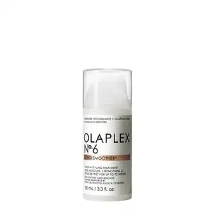 Flacon de sérum capillaire Olaplex No.6 pour cheveux brillants et renforcés.