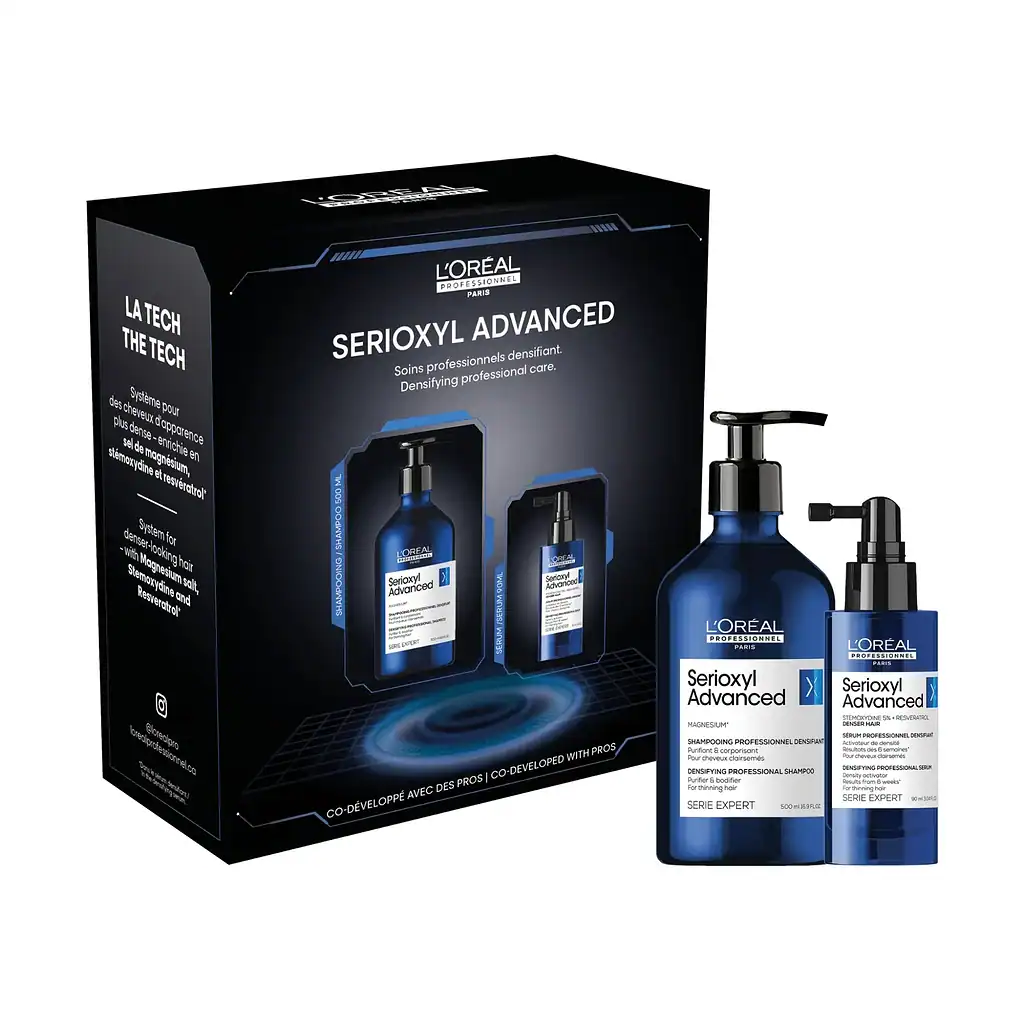 Pack Sérioxyl Advanced pour soins capillaires professionnels, solution anti-chute.