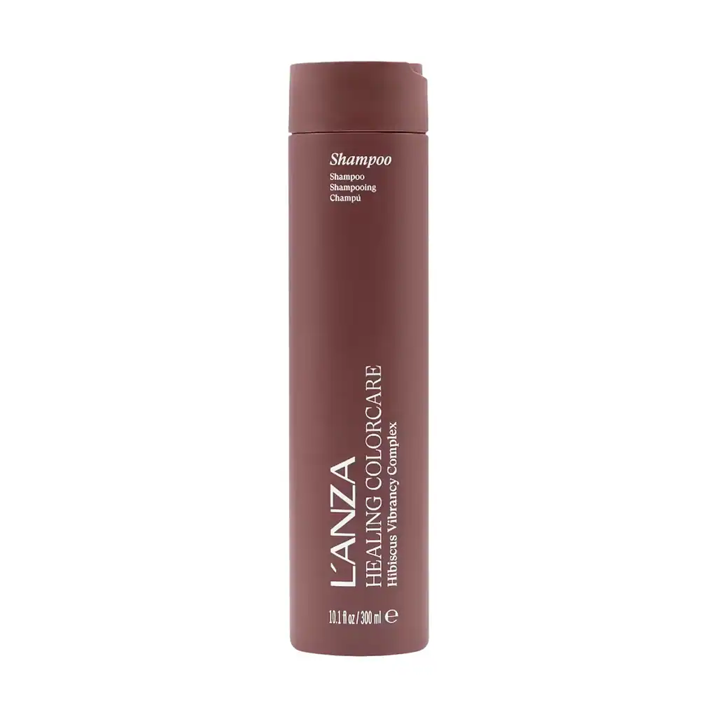 Flacon de shampooing Lanza pour soins capillaires, format 300 ml, design élégant et professionnel.